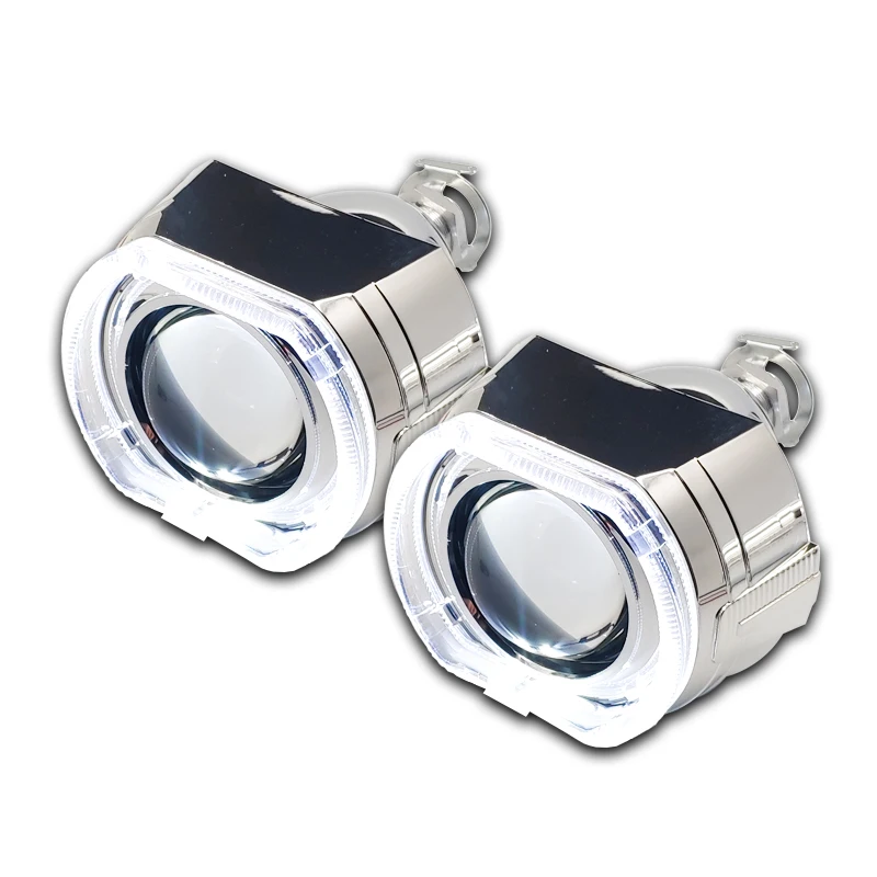 Фары линзы Angel Eyes Bi xenon H1 HID квадратный переключатель ходовые огни набор линз Halo