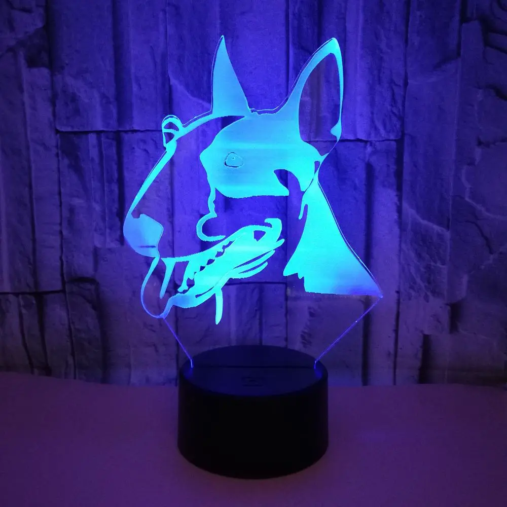 

Lovely Dog Acrylic 3d Illusion Led Night Light USB Remote Touch Table Lamp Bedside Bedroom Decor Gift for Children