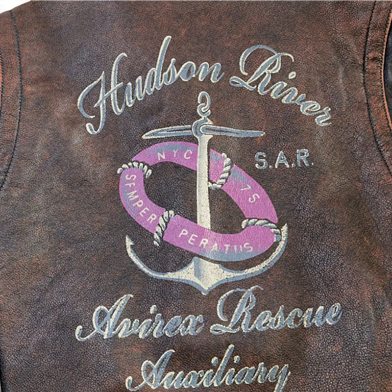 2022 винтажная коричневая мужская куртка из натуральной кожи в стиле милитари