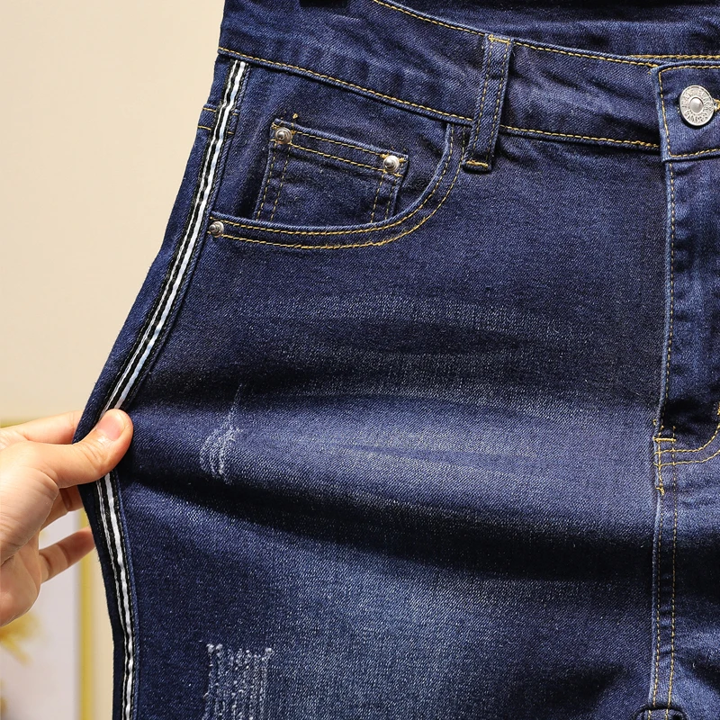 Большие размеры 5XL новые модные женские джинсы для женщин узкие брюки Стрейчевые