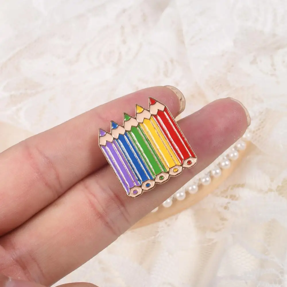 Высокое качество гордыня Радуга брошь в виде карандаша интерсекс эмаль булавки