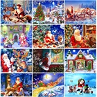 Алмазная 5D картина сделай сам, набор с Санта-Клаусом, полная выкладка, квадратная Алмазная вышивка, зимняя мозаика, картина, рождественский подарок, домашний декор