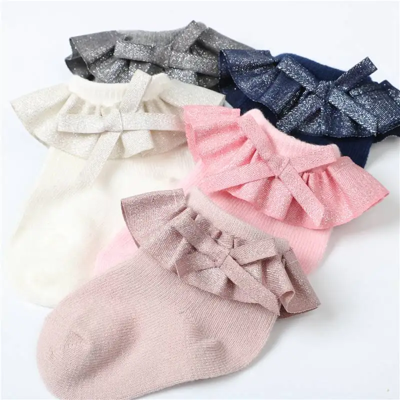 

Lace Princess Socks Baby BOW SOCKS Cotton Socks Ankle Bow Girls Ribbed
