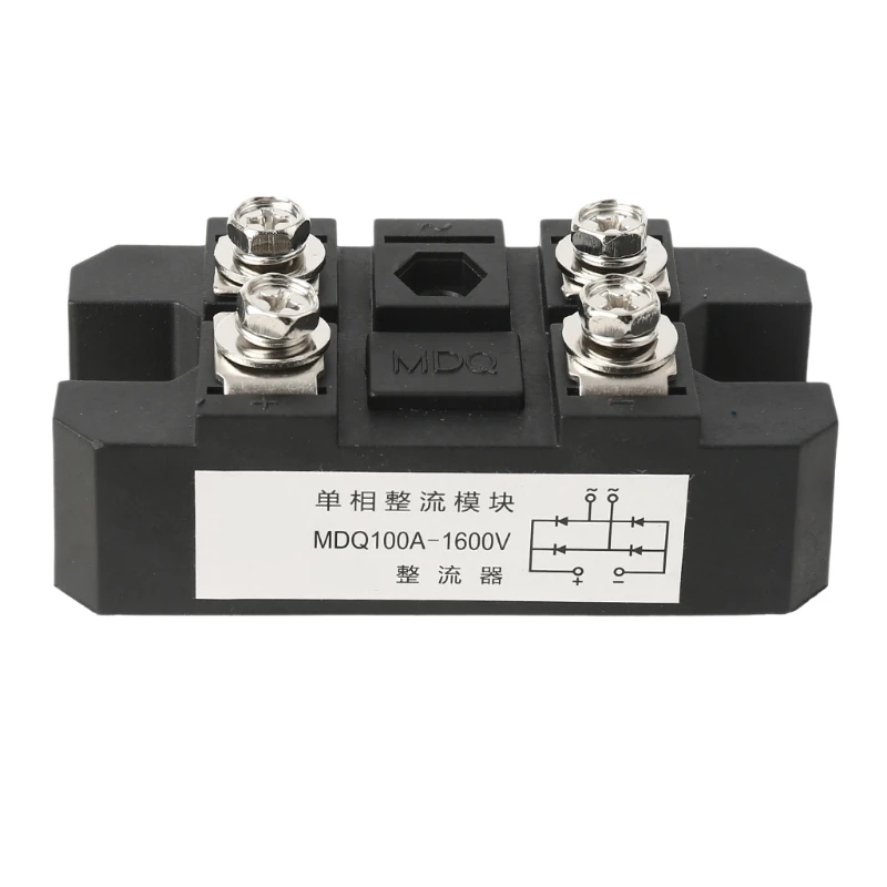 

Black Bridge Rectifier MDQ 100A 1600V One Phase Diode Bridge Rectifier 4 Terminal Electronic Components Supplies