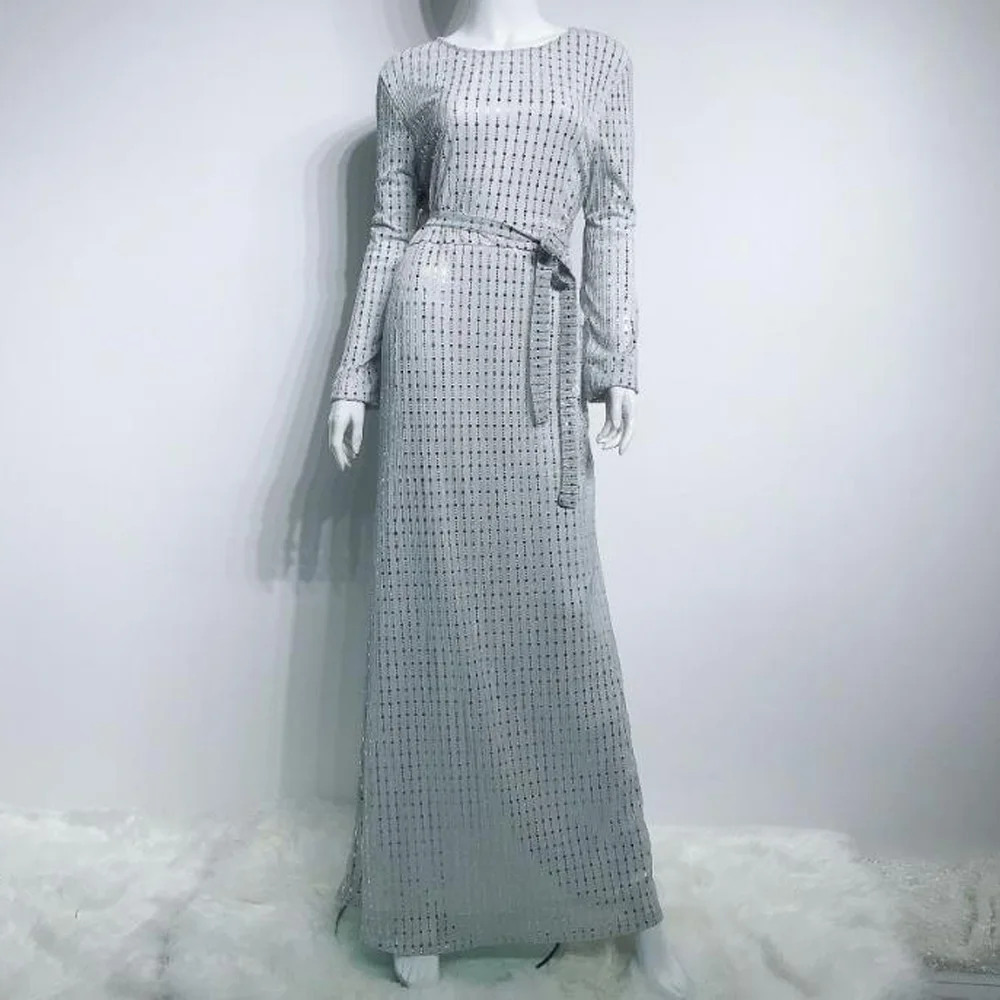 Длинное с блестками мусульманское платье Абая исламской Костюмы кафтан Турция