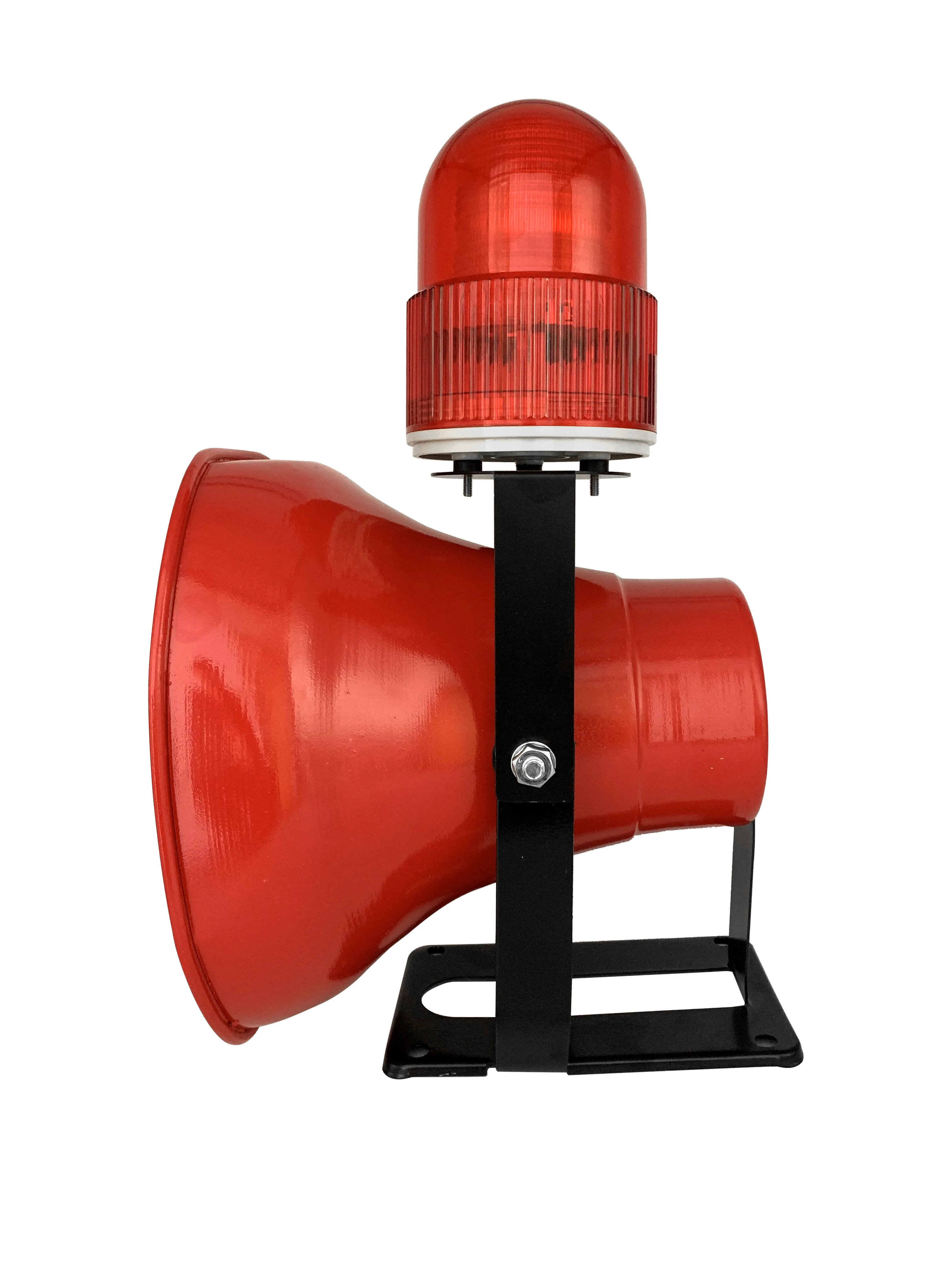 50W High Power Acoustooptic Voice Alarm with Strobe for Driving Crane School Fire Industrial Horn Siren Voice Horn(RED)