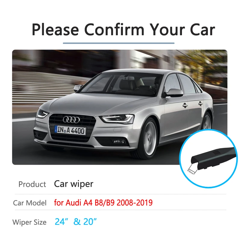 Автомобильные стеклоочистители для Audi A4 B8 B9 2008 ~ 2019 переднего ветрового стекла