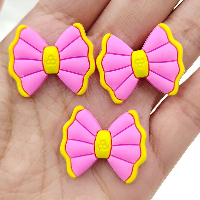 30 шт./лот Новое поступление Kawaii мягкие цветы из ПВХ с плоской спинкой банты для DIY