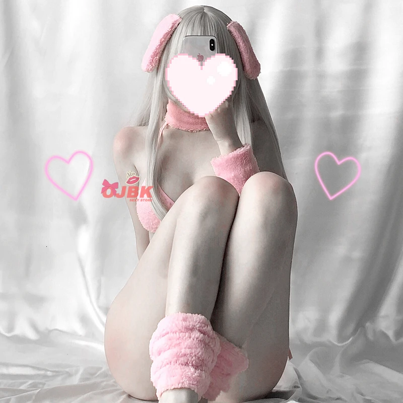 Женский костюм для косплея по аниме DDLG соблазнительный Розовый комплект бикини с