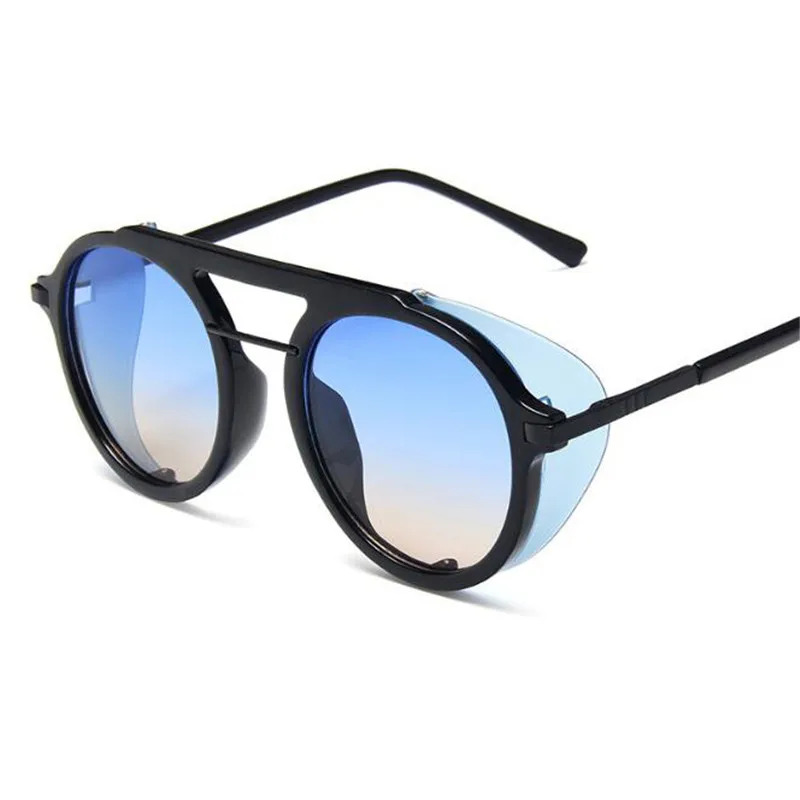 Солнцезащитные очки в стиле стимпанк женские круглые солнцезащитные мужские с
