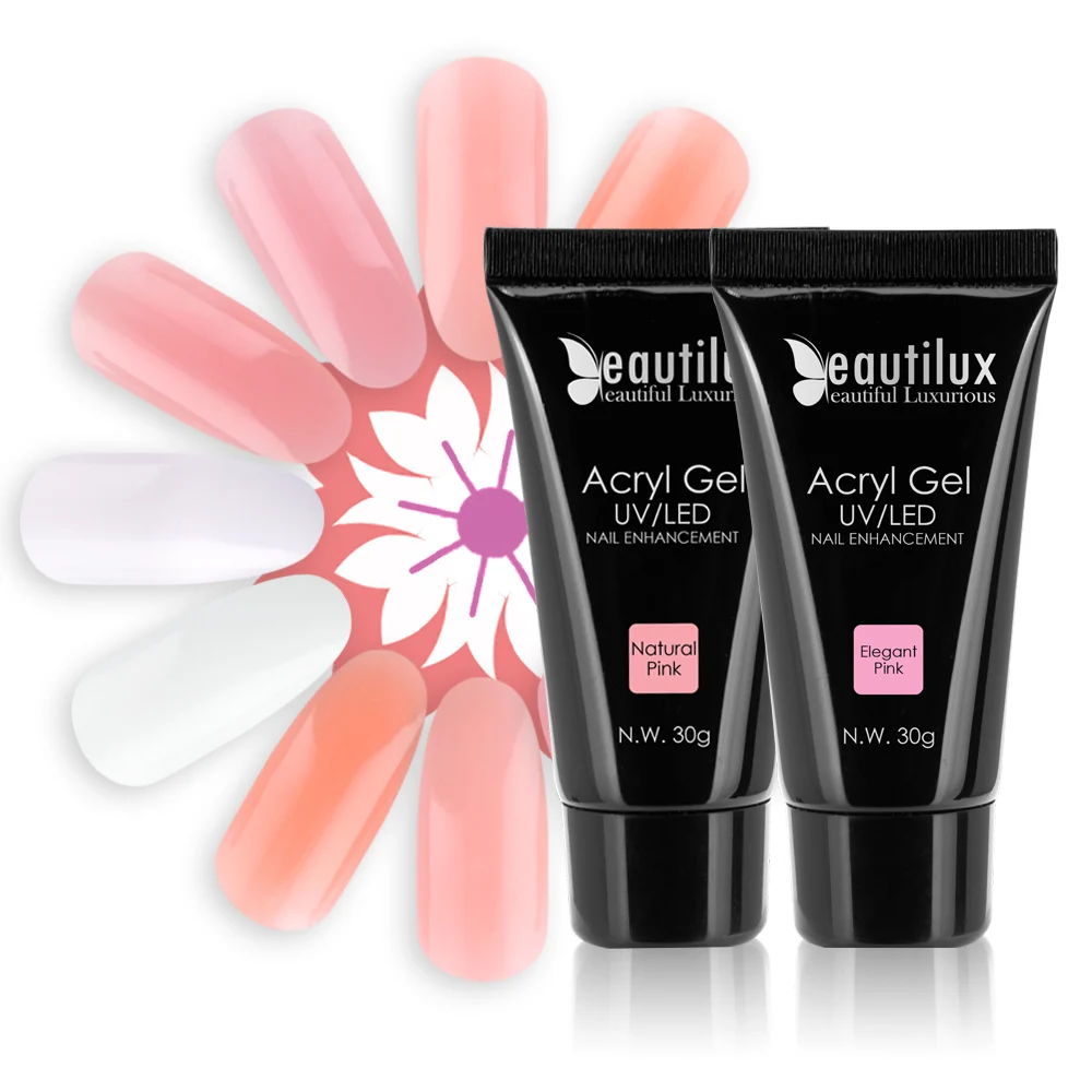 Beautilux 1pc Poly Acryl Gel Nail Polish Soak Off UV LED Builder Crystal Acrylic Nails Art Lacquer 30g | Красота и здоровье