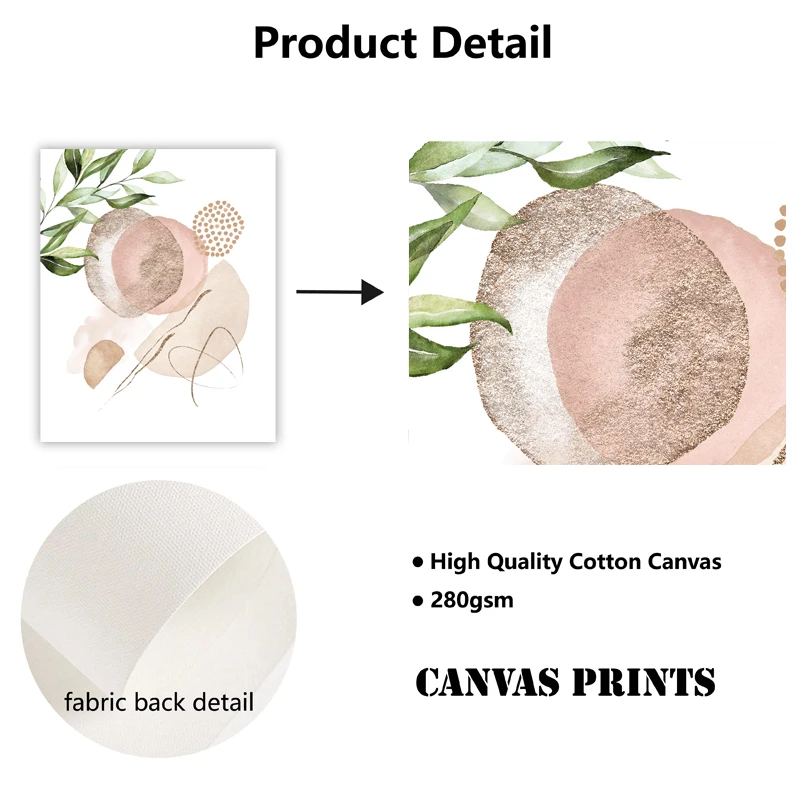 Синие и золотые современные абстрактные листья холст живопись растения принты