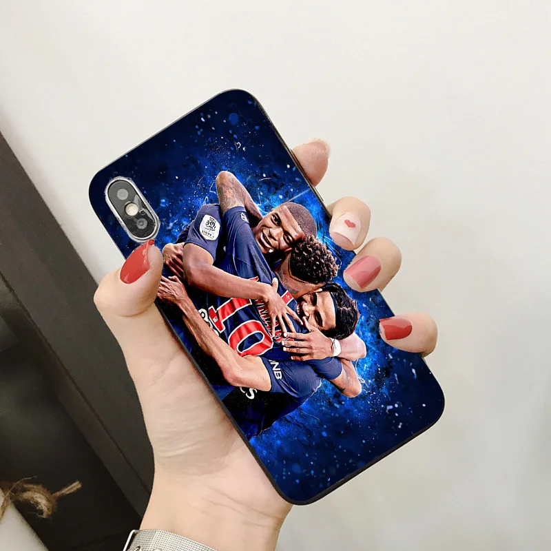 Чехол для телефона FC Париж PSG iphone XR 11 Pro XS Max X 5 5S черный DIY мягкий чехол Mbappe SE 7 8 6 6S