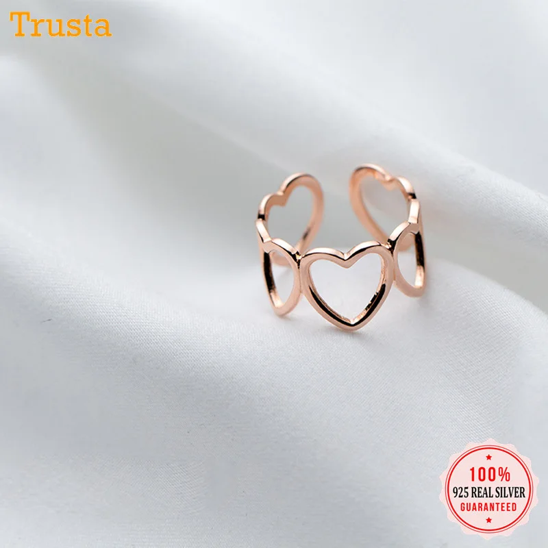 Trusta 2018 новинка 100% Стерлинговое Серебро 925 пробы модные женские полые кольца с