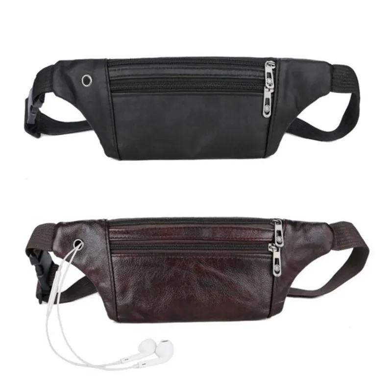 

Creative New Genuine Leather Men Belt Pouch Fanny Pack Waist Purse Clutch Bag Cashier Leather Men's Pockets Pure Leather Cashier