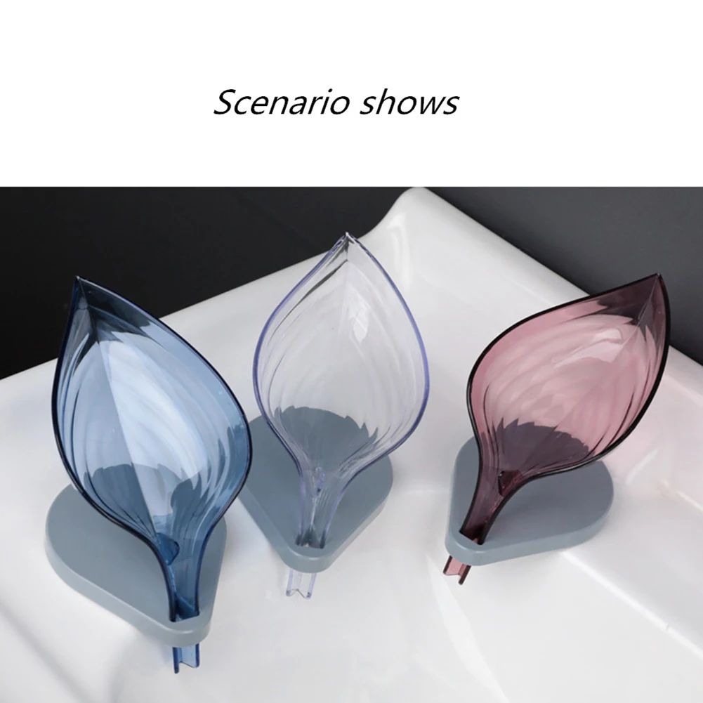 

Beautiful And Stylish Leaf Shape Designed Soap Box ABS Material Leafology Decorative Drainage Soap Holder Storage Container