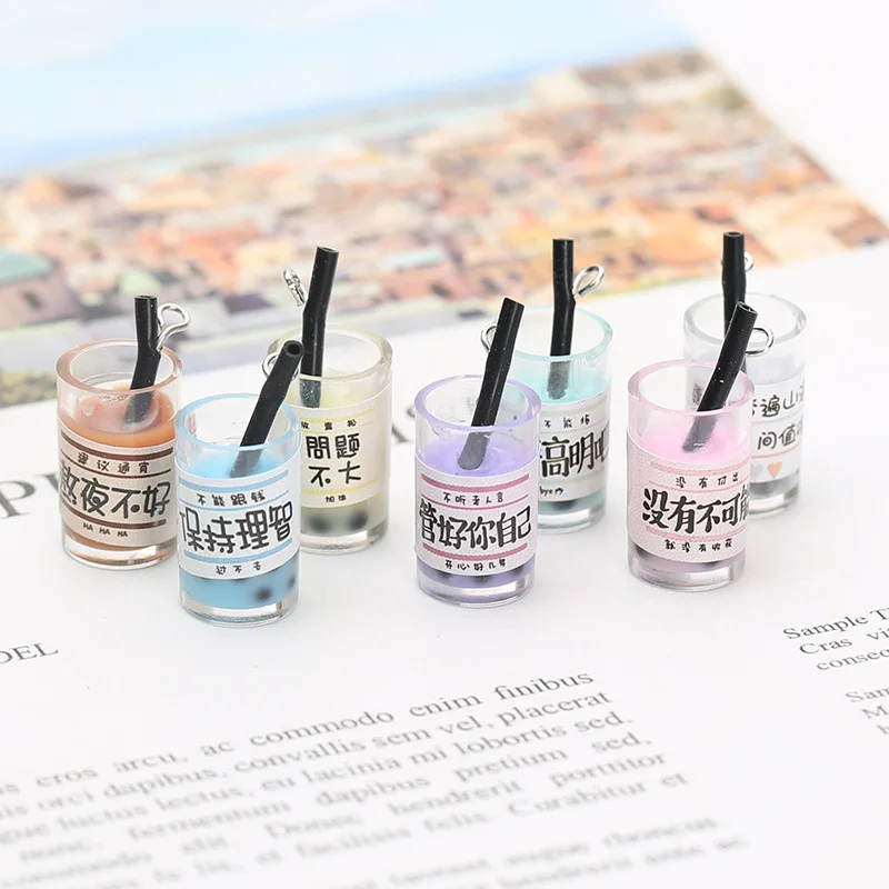 

10 шт Мини молоко чашки смолы Подвески Кулоны из нержавеющей стали для украшения ручной работы для браслетов и ожерелий, серьги, ювелирное из...