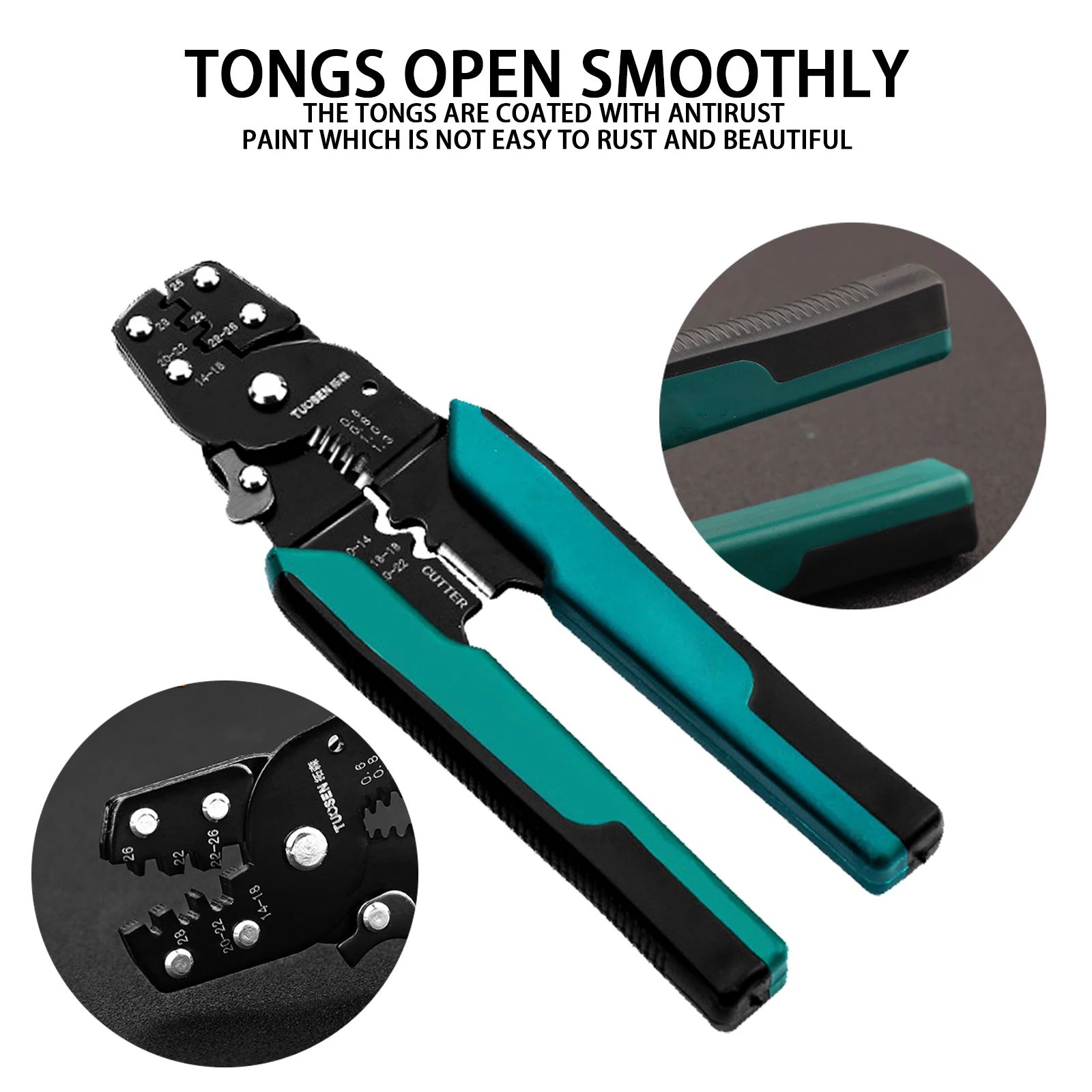 

Crimping Tool Crimping Plier Wire Stripper Cutter Crimper WireTool 10-26AWG Quadrilateral Tube Bootlace Terminal