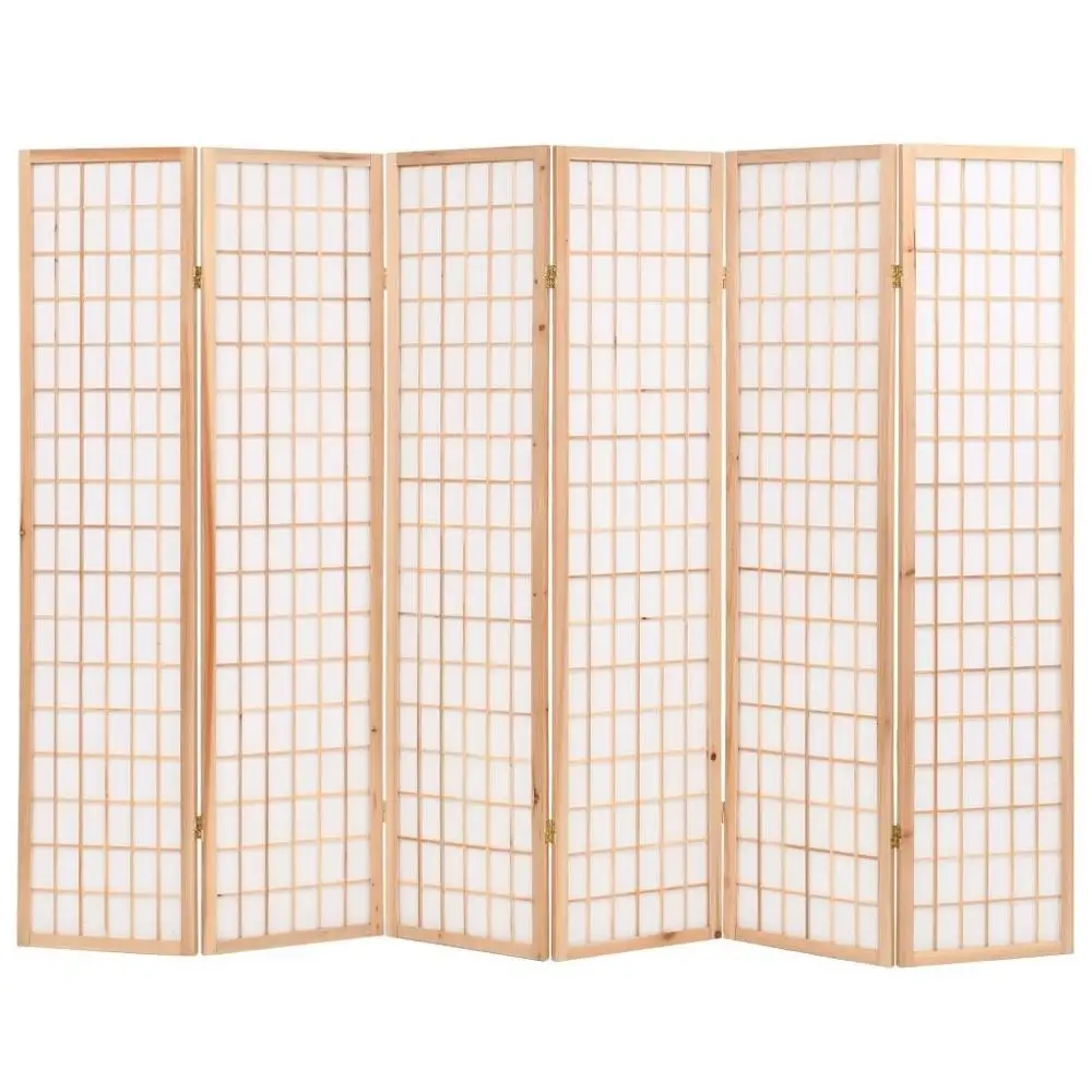 

【USA Warehouse】Folding 6-Panel Room Divider Japanese Style 94.5"x66.9" Natural