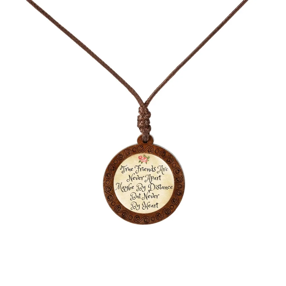 2019 ожерелье с цитатами тема дружбы деревянное кулоном ювелирные изделия