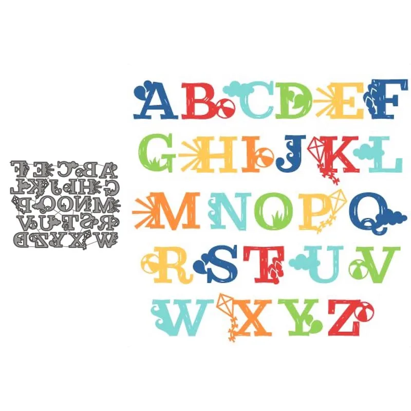 

Metal Cutting Dies English Alphabet 1 Stencils For DIY Scrapbooking Decorative Embossing Handcraft Cutting Template