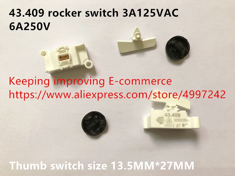 Оригинальный новый 100% 43 409 кулисный переключатель 3A125VAC 6A250V большой палец Размер 13