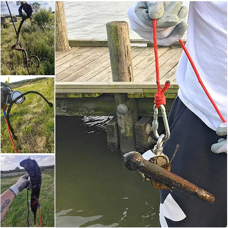 

Fishing nets with Grappling Hooks and Rope,680Lbs Combined Strength with 64Ft Rope & Glove for River net Fishing
