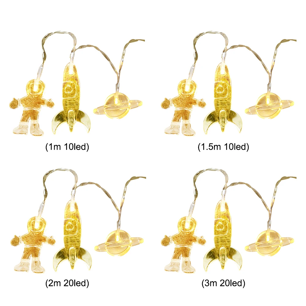 

10/20 LED Lighting String Cartoon Spaceman Astronaut Pendant Lamps Indoor Atmosphere Garland Lights Decoration For Kids Bedroom