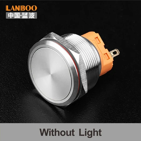 Without LED 25 мм SPST 12 вольт led подсветкой DPDT мини кнопочный переключатель для мусора - Цвет: Without LED