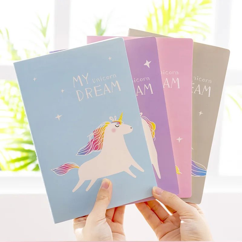 

30sheets/60pages 1 Book Unicorn Notebook Kawaii A5 Notebook Student Portable Diary Lovely Stationery School Supplies