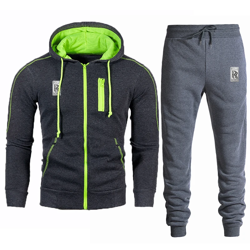 

New Brand Men Clothing ROLLS Tracksuit 2 Piece Hoodies+Pants Men's Hoodie Set Sports Suit Streetswear Jackets Man Sets