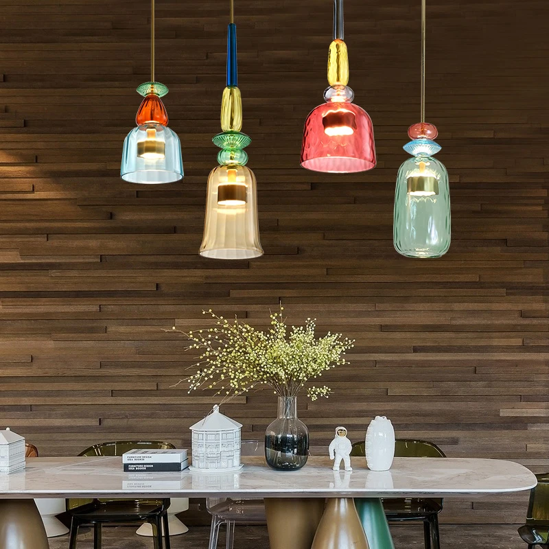 

Nordic Color Pendant Lights Hanging Lamps Home Decor Pendant Lamp Light Fixtures Room Glass Modern Living Room Bedroom Children