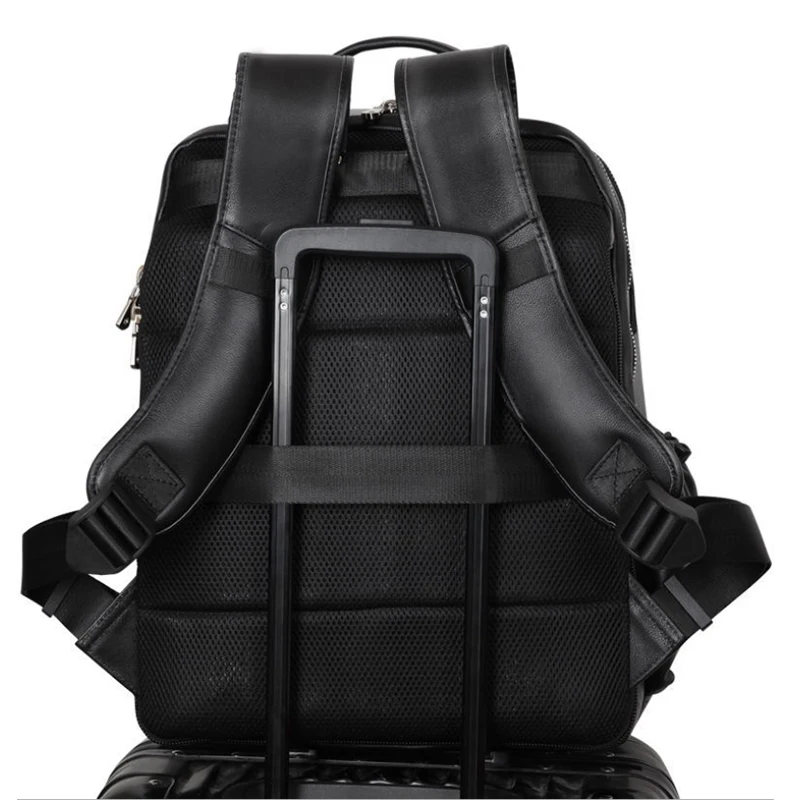 Satılık MAHEU Deri Sırt çantası Katlanabilir Sandalye Açık Su Geçirmez Seyahat Yürüyüş Haftasonu Sırt çantası Torba Kapasiteli Erkek Sırt çantası