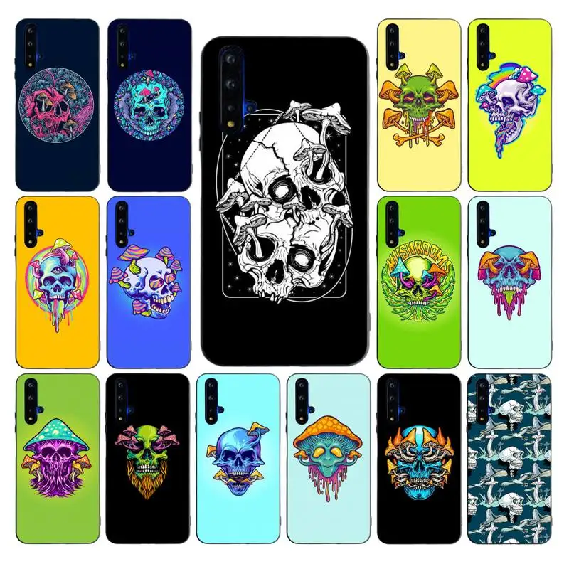 

YNDFCNB Skull And Magic Mushroom Phone Case for Huawei Mate 20 10 9 40 30 lite pro X Nova 2 3i 7se