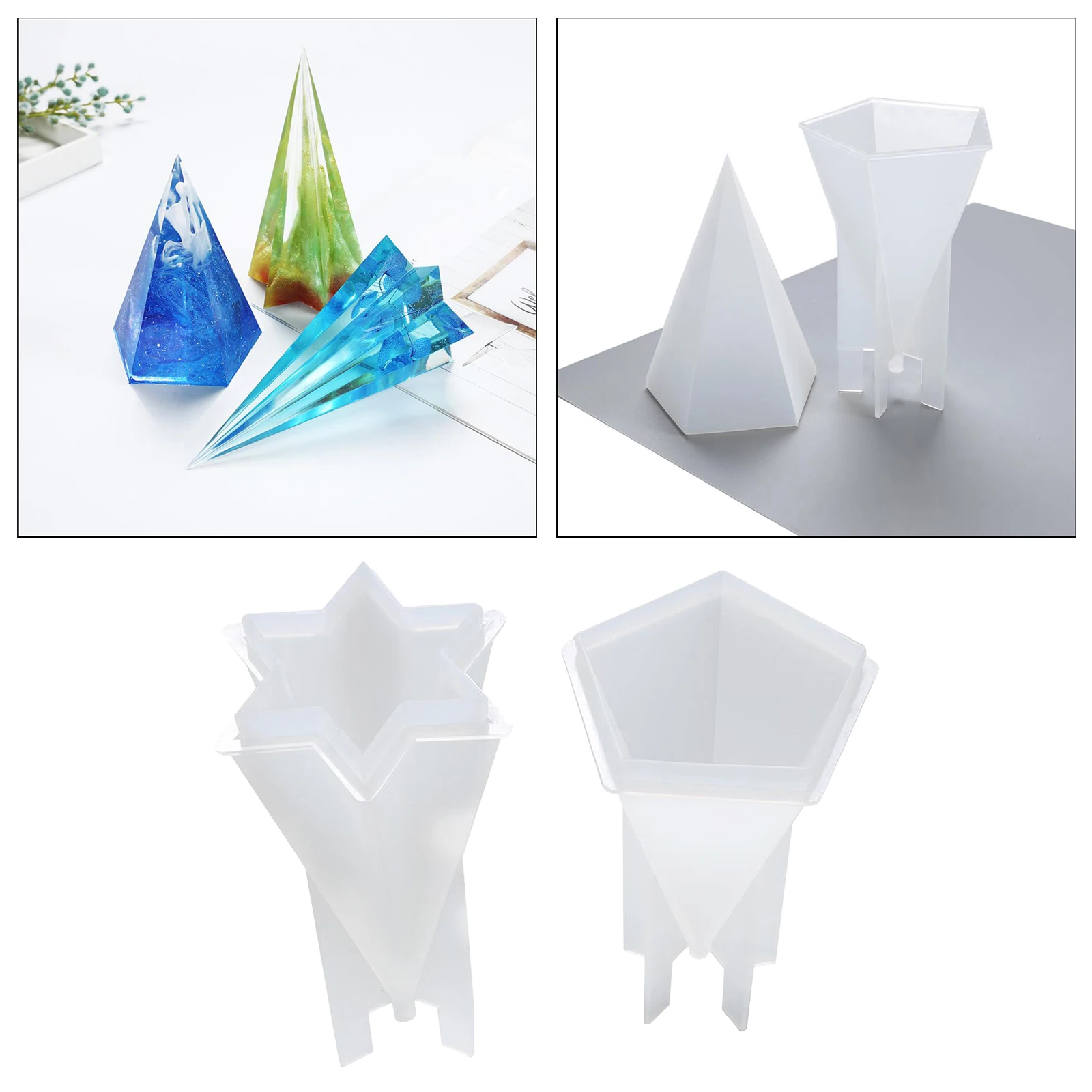 

Silicone Taper Type Mold, Pyramid Handmade Moulds, Craft Clay DIY Tools for Kids