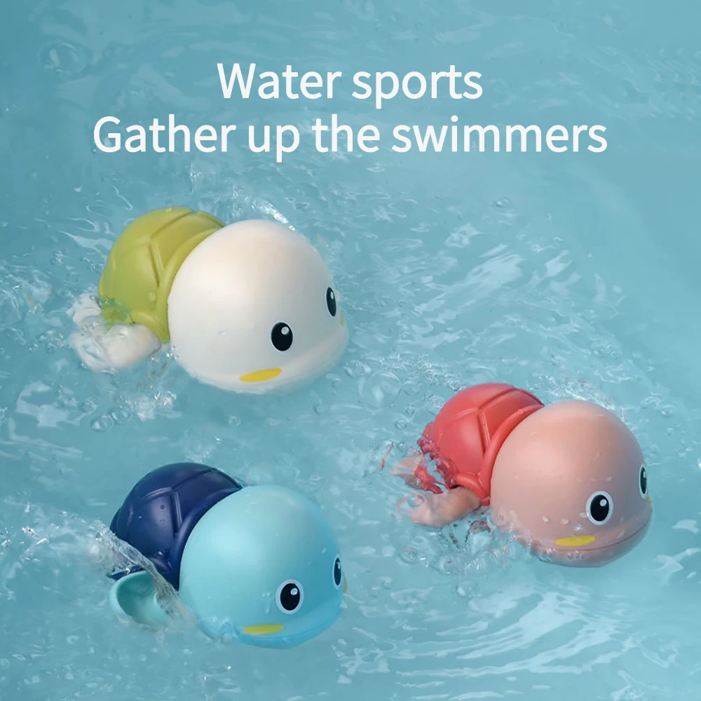 

Baby Bath Toys Cute Tortoise Cartoon Clockwork Beach Bath toy kids loves bathing animals swim for gift Playing Water Pool Toys