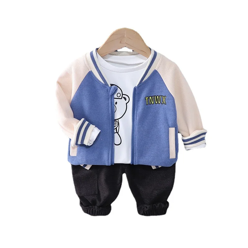 

New Autumn Baby Boys Clothes Children Cartoon Jacket T-Shirt Pants 3Pcs/Sets Toddler Clothing Spring Kids Girl Cotton Sportswear