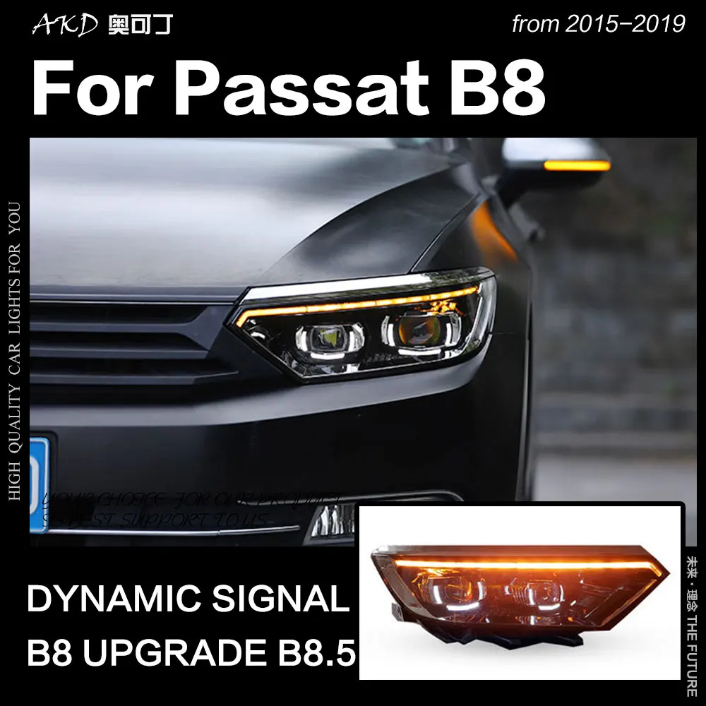 AKD автостайлинг фара для VW Passat B8 светодиодный ная 2015 2019 Magotan DRL Hid ангельский глаз