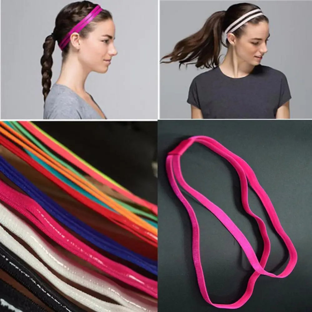 

Fashion Women Girl Double Band Anti-Slip Sports Yoga Elastic Headband Hairband повязка на голову