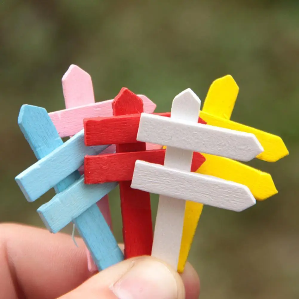 

10pcs/set Garden Wooden Signpost Succulent Ornaments Potted Micro Landscape Decor Landscape F2A7