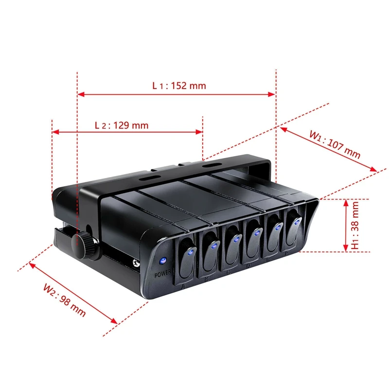 

12-24V Switch Box Rocker Emergency Strobe Light for Car Lights Marine