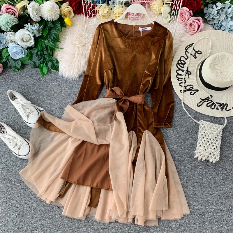 JoinYouth вечерние платья для женщин с бантом велюр элегантные длинные Vestidos