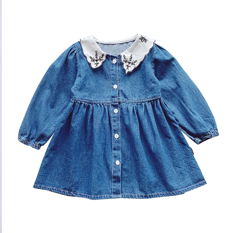

2020 Girl Autumn Casual Jeans Dress Baby Kids Children Leisure Denim Clothes
