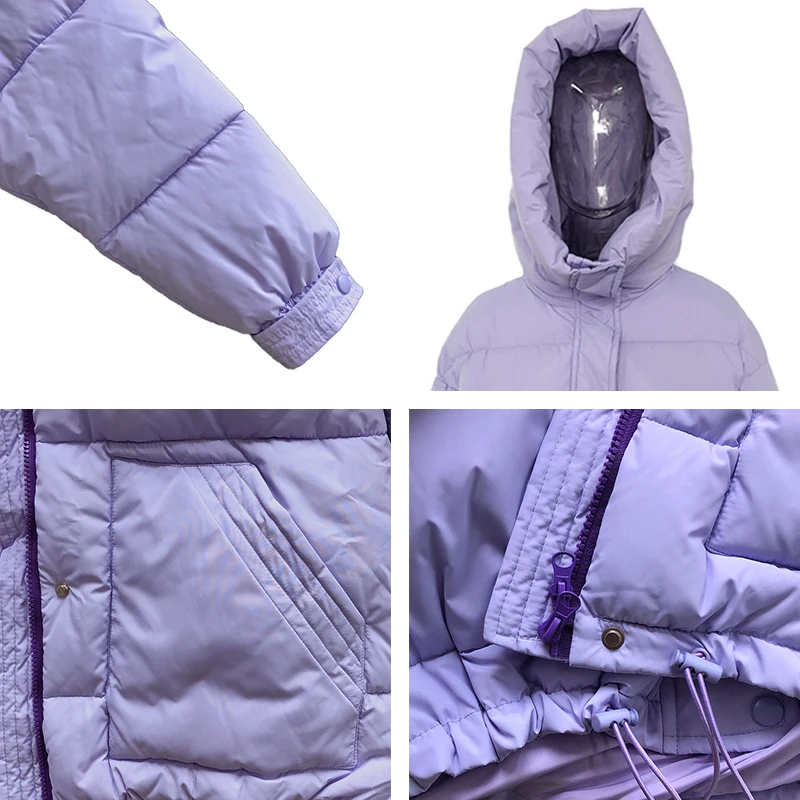 

Elina Simple Casual Solid Parkas Women Vogue Loose Pockets Coats Women Elegant Hooded Drawstring Cotton Jackets Female Ladies