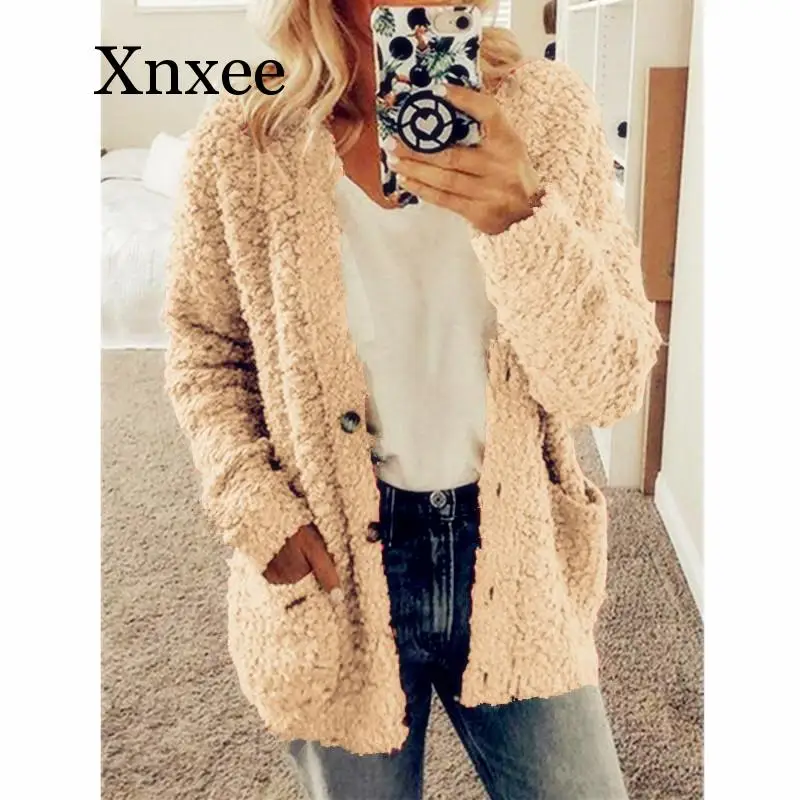 

Свитер на пуговицах с длинным рукавом и карманами, женский осенне-зимний новый женский свитер, Женское пальто