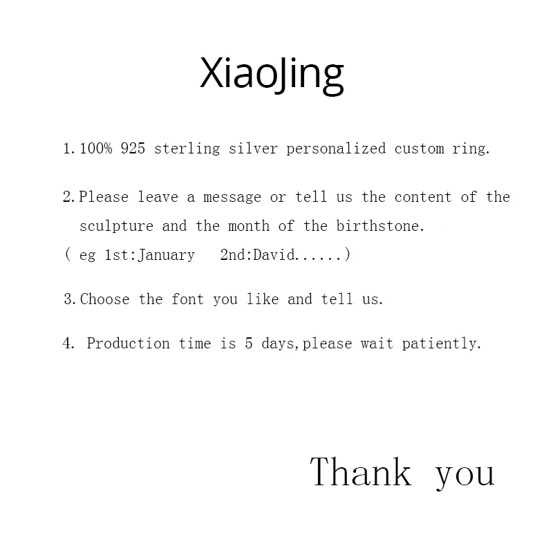 XiaoJing Выгравированные ювелирные изделия для мамы, любовь и удача, кольцо с камнем рождения, 925 пробы, серебряное, на заказ, именные кольца для женщин