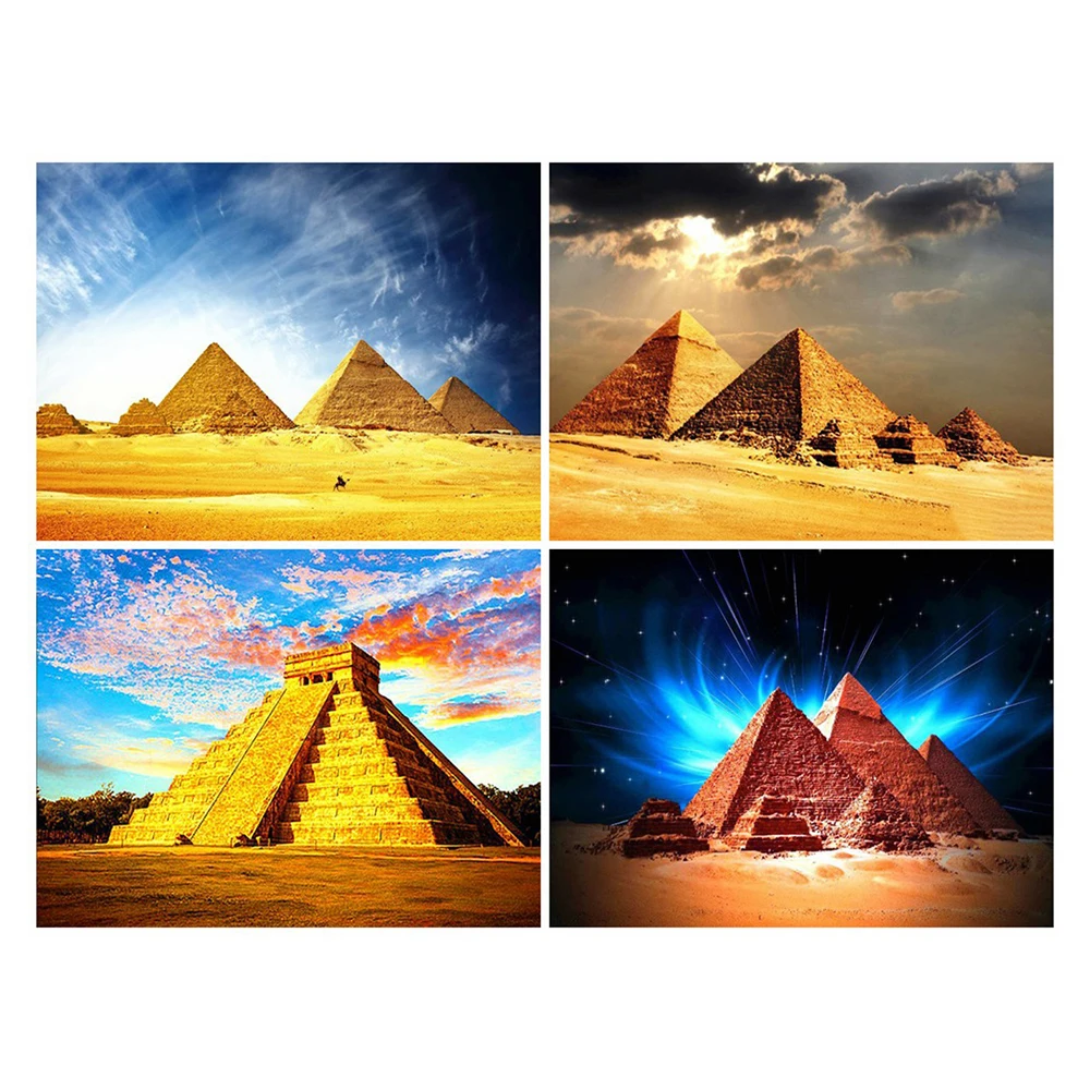 

LZAIQIZG Full Square/Round Diamond Painting 5D Egyptian Pyramid Landscape Diamond Embroidery Scenery New Arrival Home Decoration