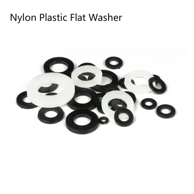 

100pcs Nylon Screw Washer M2 M2.5 M3 M4 M5 M6 M8 M10 M12 Plastic Seals Spacer Flat Insulation Plain Round O Ring Gasket