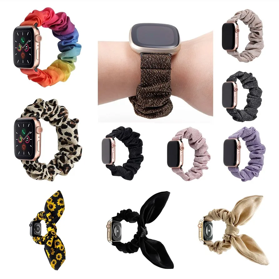 

Fashion Rubber Band Watch Belt Scrunchie Watchband Elastic Straps Smart Watch Accessories for iWatch3 4 5 6 SE Band Easy Install