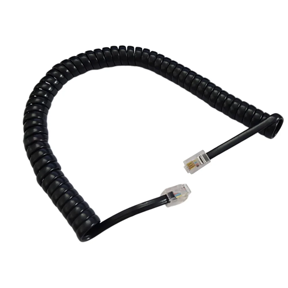 Replacement Handset Wire Telephone Cable Flexible Curved Line Connection Stretchable Office High Compatibility Durable Receiver